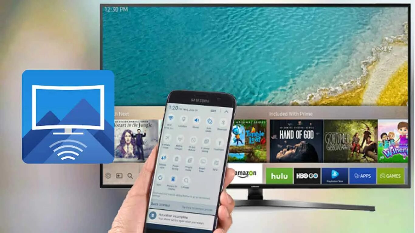 Телевизор смарт телефон как раздать. Miracast Samsung Smart TV. Samsung a50 Smart view. Телефон Samsung с телевизором. Беспроводная проекция с телефона на телевизор.