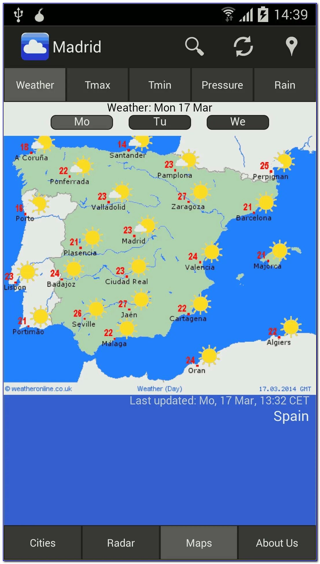 Weather Forecast Map. World whether