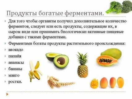 Пища содержащая ферменты