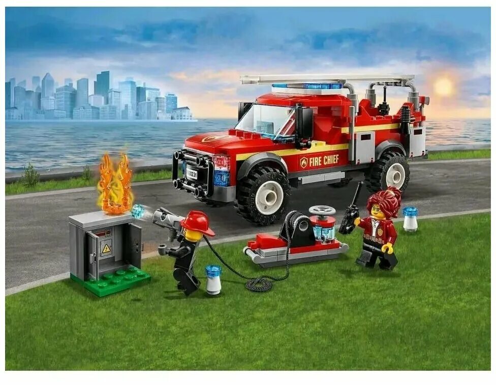 Сити пожарная. Конструктор LEGO City 60231 грузовик начальника пожарной охраны. LEGO City грузовик начальника пожарной охраны 60231. Лего Сити 60231. Лего Сити пожарная 60231.