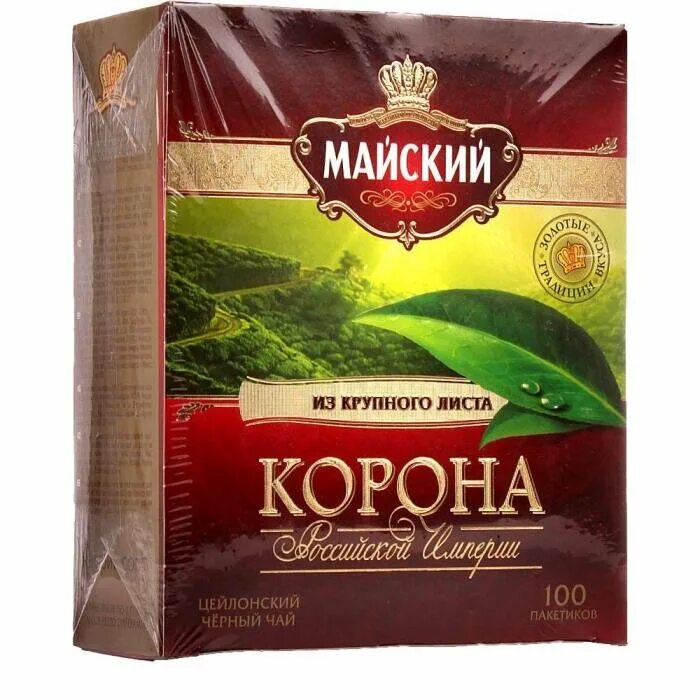 Чай в пакетах цена. Майский чай корона Российской империи черный 100 пак 200г. Майский чай корона Российской империи черный 100 пакетиков 200 грамм. Майский чай корона Российской империи черный 100 пакетиков 200. Чай Майский корона черный 100пак.