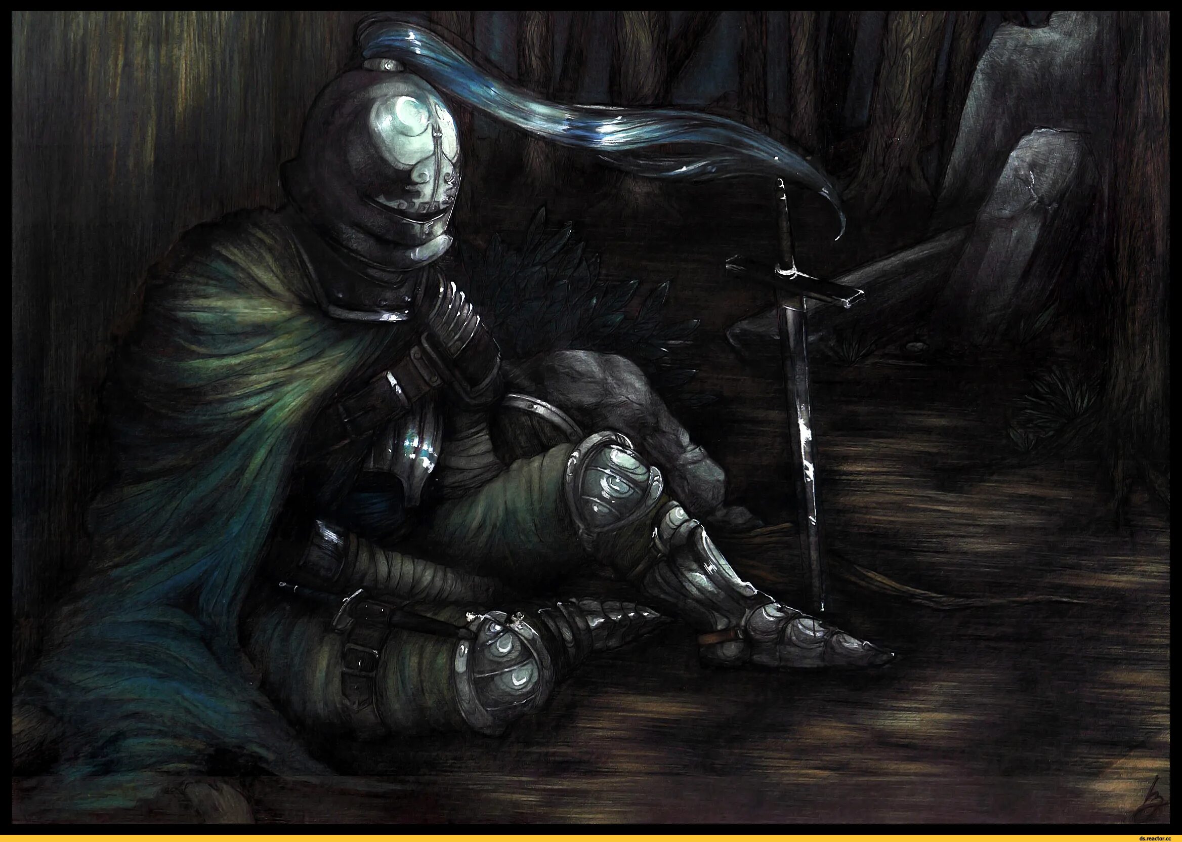 Песня хрупкая но воин не знает. Рыцарь Хейда Art. Дарк соулс 2 арт. Спящий рыцарь Dark Souls.