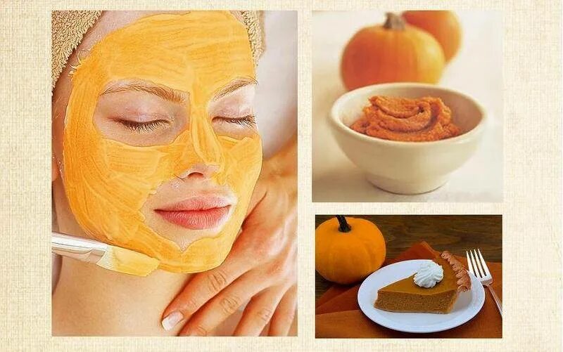 Как приготовить маску в домашних. Маска из тыквы для лица. Жёлтая маска для лица. Маска для лица из еды. Маска для лица «тыква».