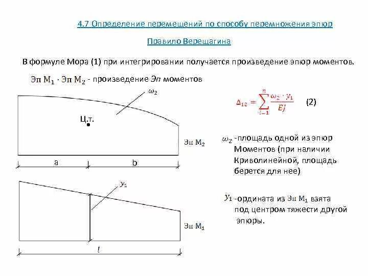 Центр тяжести эпюры. Центр тяжести эпюры