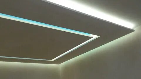 Потолок из гипсокартона светодиодной