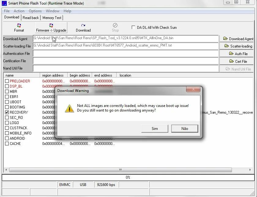 Smart phone flash tool trace mode. Smart phone flash tool trace mode