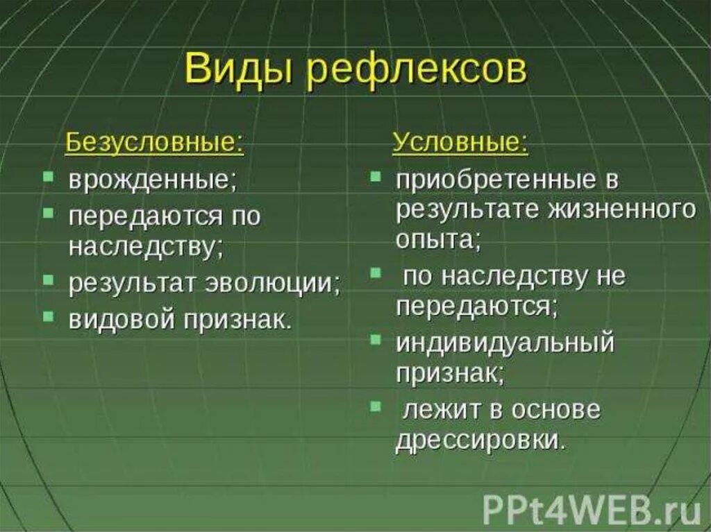 Безусловные рефлексы передаются по наследству