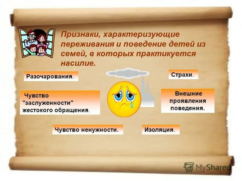 На какой вопрос отвечают родители. Обращение к эмоциям. Какие признаки характеризуют семью.