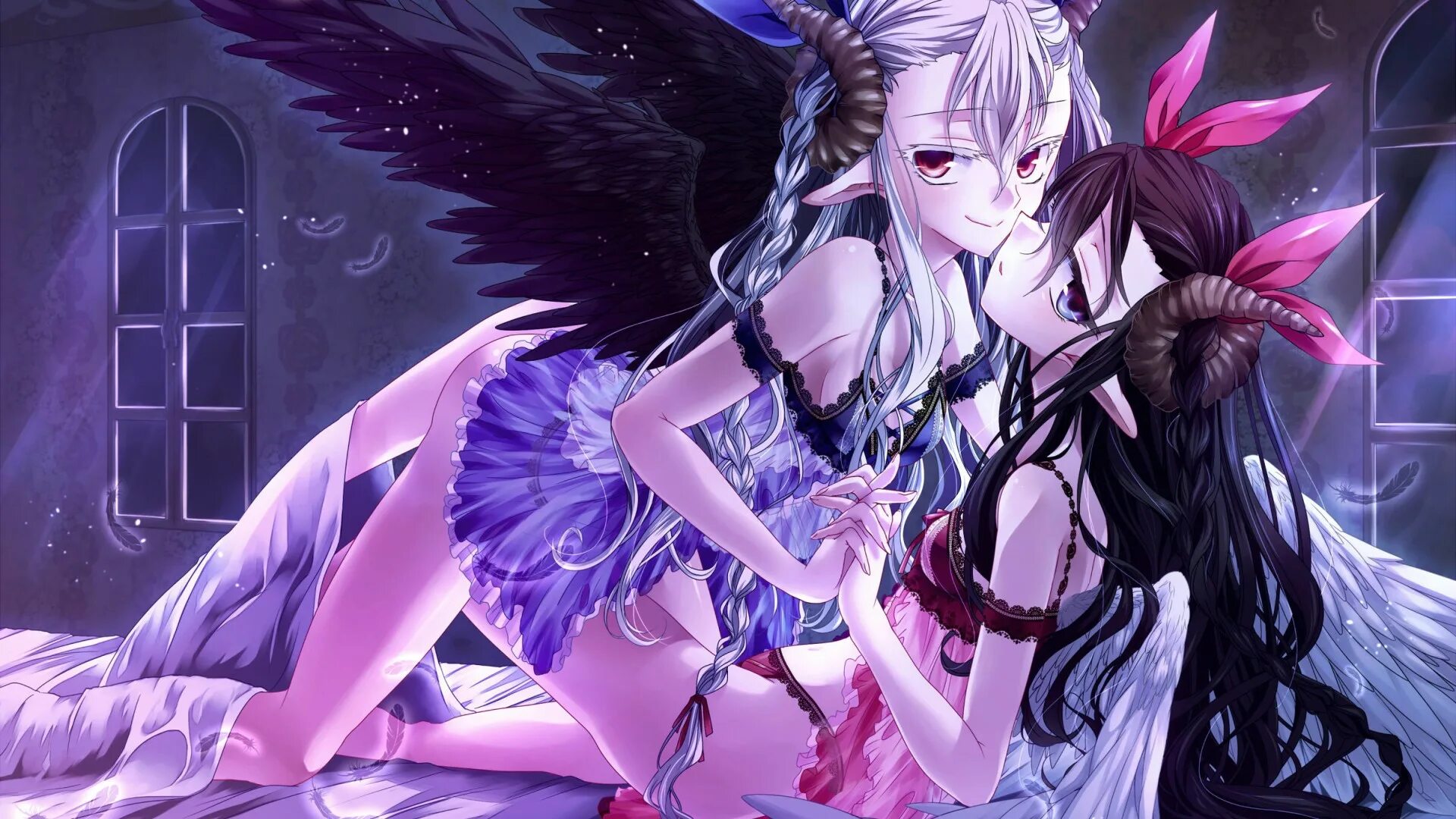 аниме демоны суккубы юри. близняшки демон суккуб аниме. Rosuuri аниме. аниме ангел энджел уайт. аниме ангел энджел.