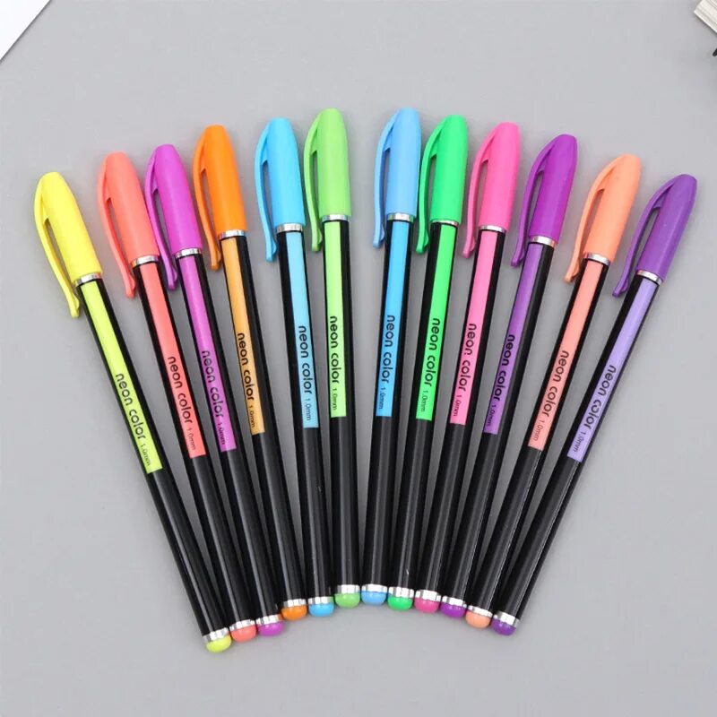 Цветные ручки. Набор гелевых неоновых ручек Black Journal pennenset. Разноцветные гелевые ручки. Неоновые гелевые ручки.