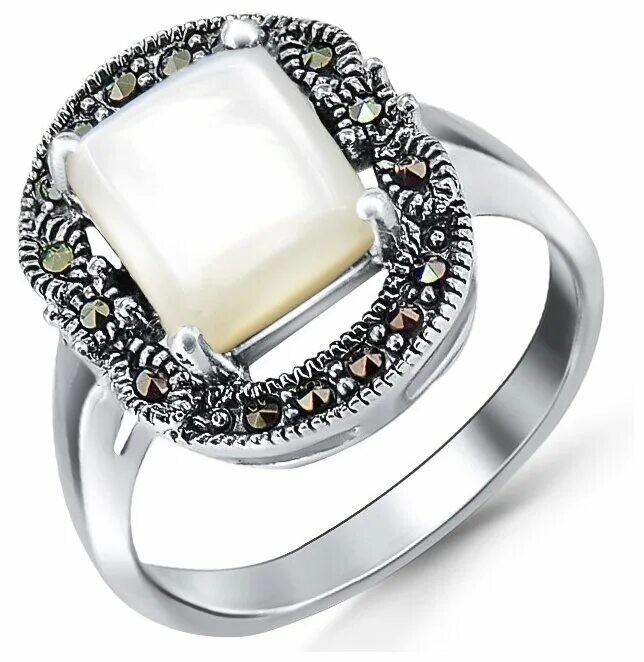 марказит / серебряное кольцо "виноградная лоза". марказит перламутр. кольцо марказит hr1004-mr_18. марказиты с ониксом. кольцо с марказитами серебро.