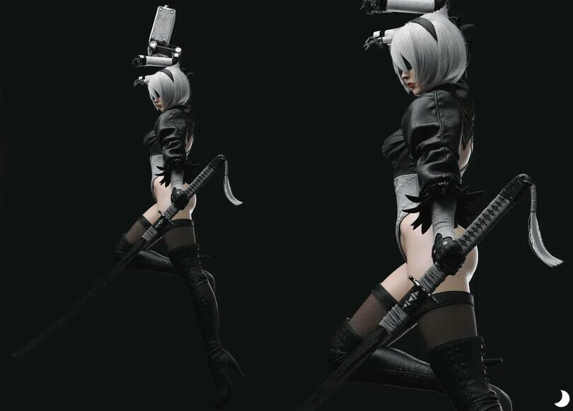 Играл в NieR: Automata? Смотри - сама 2B YoRHa в моей постели