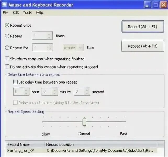 Mouse and keyboard recorder