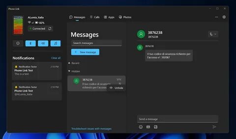 Messages link link