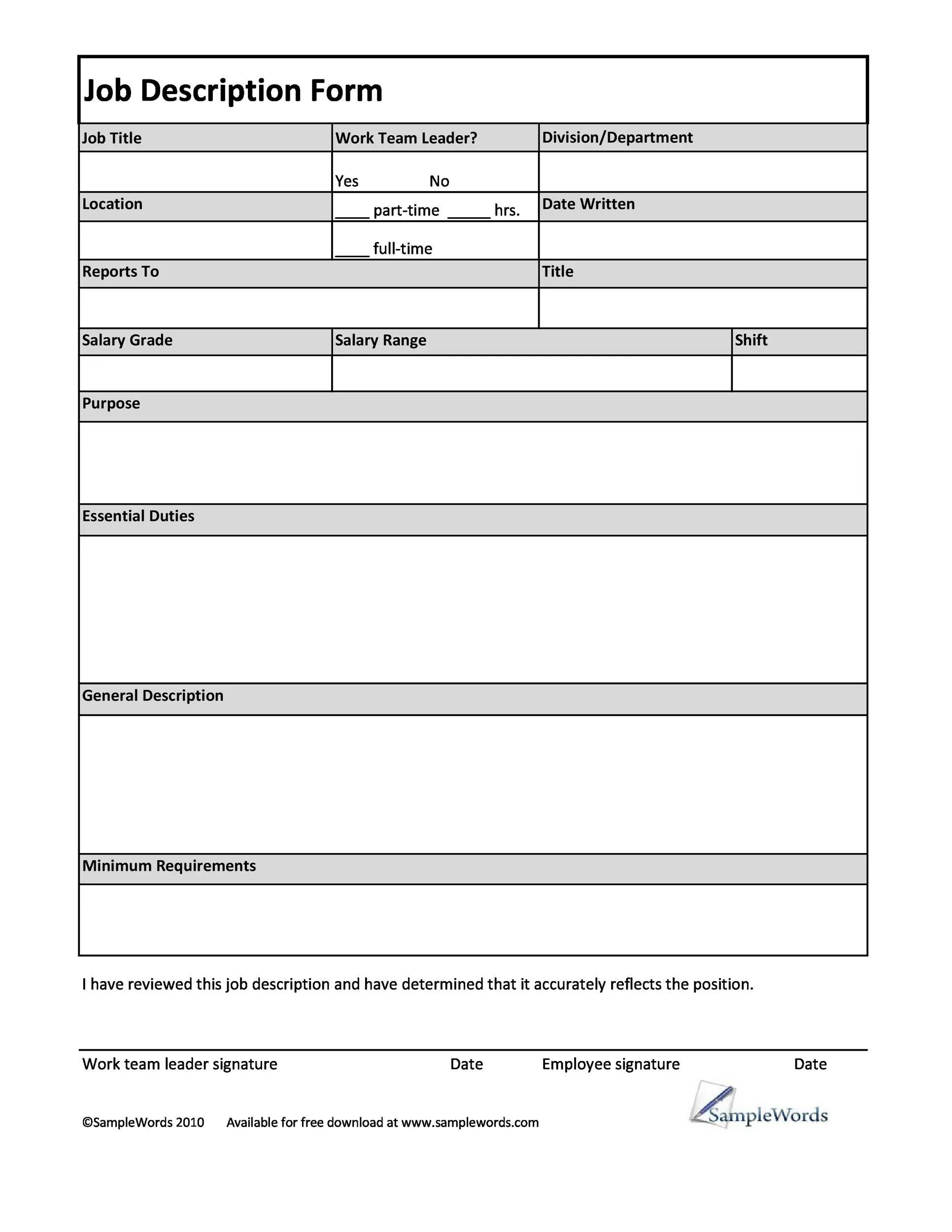 Form description