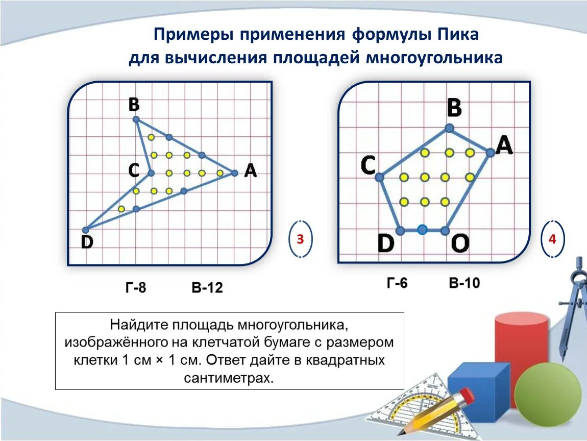 Найдите площадь многоугольника изображенного. Площадь многоугольника (теорема пика). Площадь многоугольника по формуле пика. Площадь многоугольника формула пика. Площадь фигуры теорема пика.