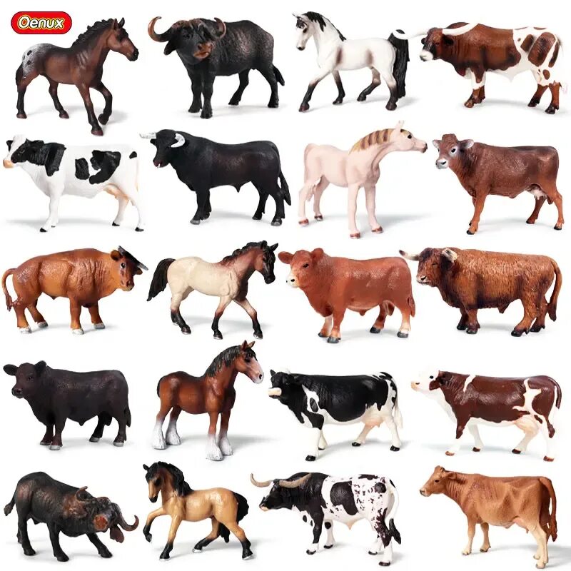 Коров лошадок. Oenux фигурки животные фермы. Корова и лошадь. Животные домашние КРС. Корова овца лошадь.
