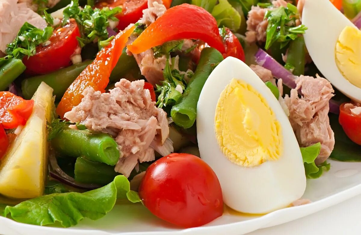 Нисуаз. ПП Нисуаз. Салат Нисуаз. Nicoise Salad. Вкусный диетический салат рецепт