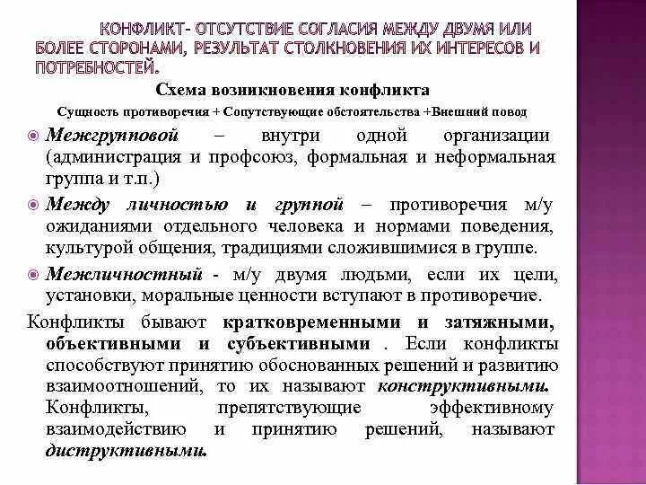 Конфликт способствующий принятию обоснованных решений