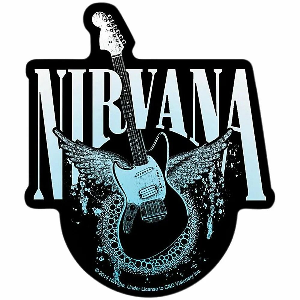 Этикетки группы. Nirvana на гитаре. Логотип рок группы Нирвана. Наклейки на гитару. Наклейки рок групп.