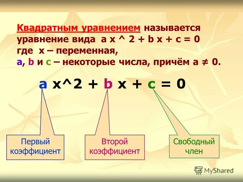 Числа с 0 на конце. Что называется уравнением. Виды квадратных уравнений. Как называется уравнение.