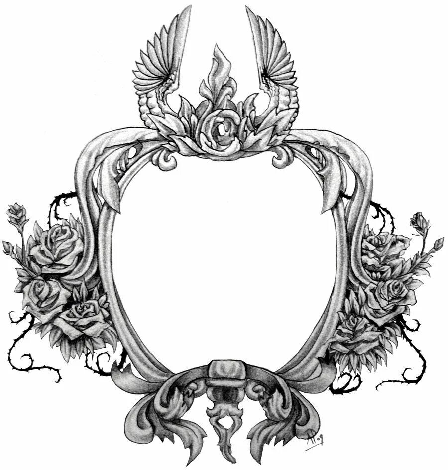 Рамка эскиз. Барокко эскиз. винтажные рамки. тату в рамке. геральдический орнамент.