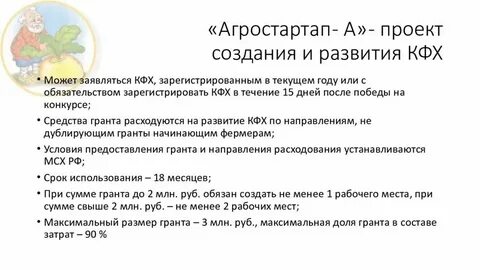 Условия гранта