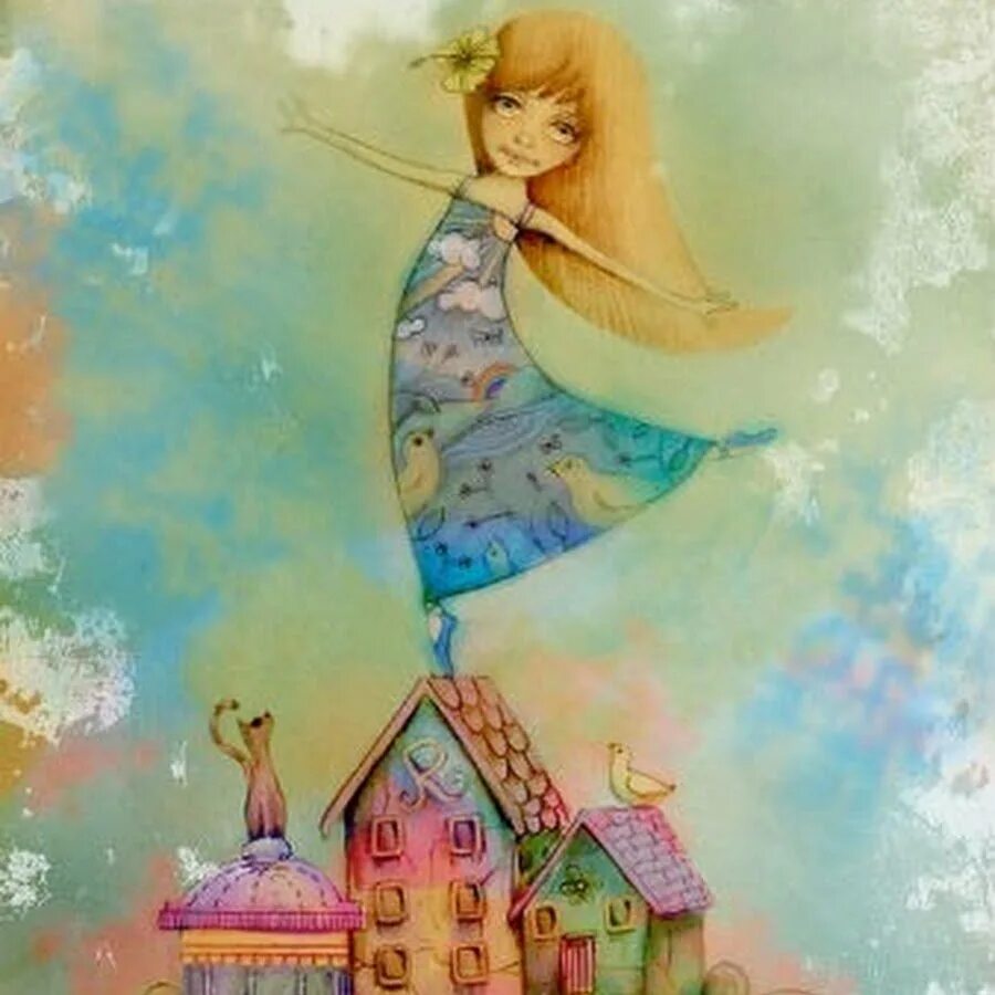 Сказочный день рождения. Звери за столом. С днем рождения фэнтези. Открытка с днём рождения с птичками. Сказочный день рождения.