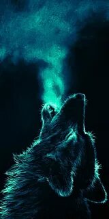 Обои на телефон волк черные