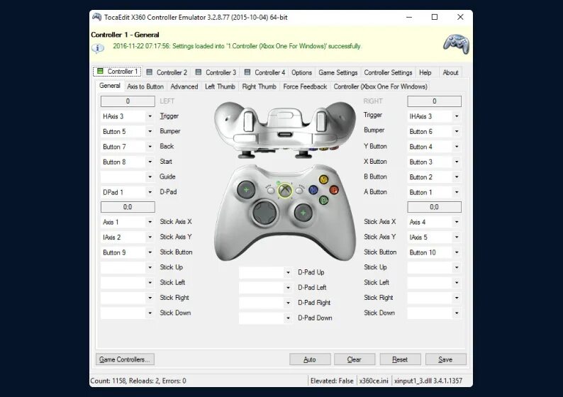 Эмулятор геймпада Xbox 360. X360ce • эмулятор контроллера Xbox 360. Left thumb геймпад. Программа для джойстика на ПК. Настройка управление джойстика