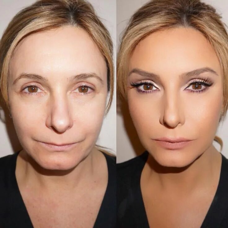 Макияж до и после. Приподнятые брови. Лицо для макияжа. Brow lifting