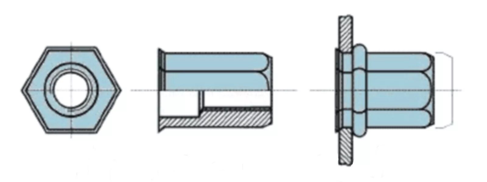 Заклепка резьбовая шестигранная м8. Заклепка-гайка закрытая шестигранная м10/1. Заклепки шестигранные резьбовые чертеж. Заклёпка-гайка резьбовая шестигранная. Заклепка резьбовая оцинкованная