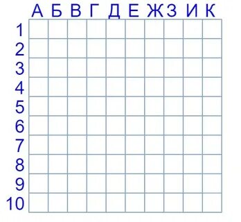 Поле для морского боя а4