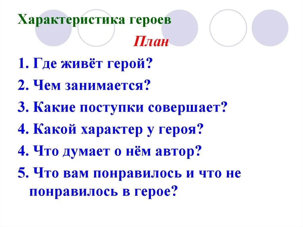 Опиши героя произведения почему. Характеристика героя 2 класс план. Характеристика героя план 5 класс. План написания характеристики героя 3 класс. Характеристика главного героя план 3 класс.