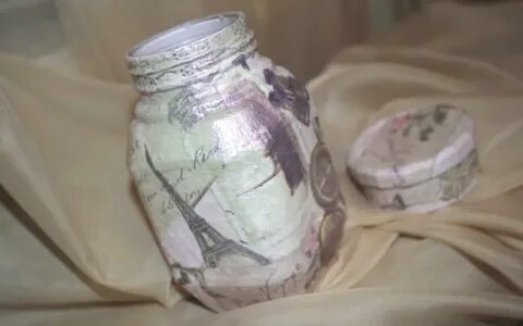 Декупаж банки салфетками для начинающих пошагово