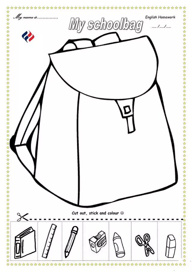 This bag is for. School Bag задания для детей. Школьный портфель задания для дошкольников. Школьные принадлежности на английском Worksheets. Школьные принадлежности Worksheets.