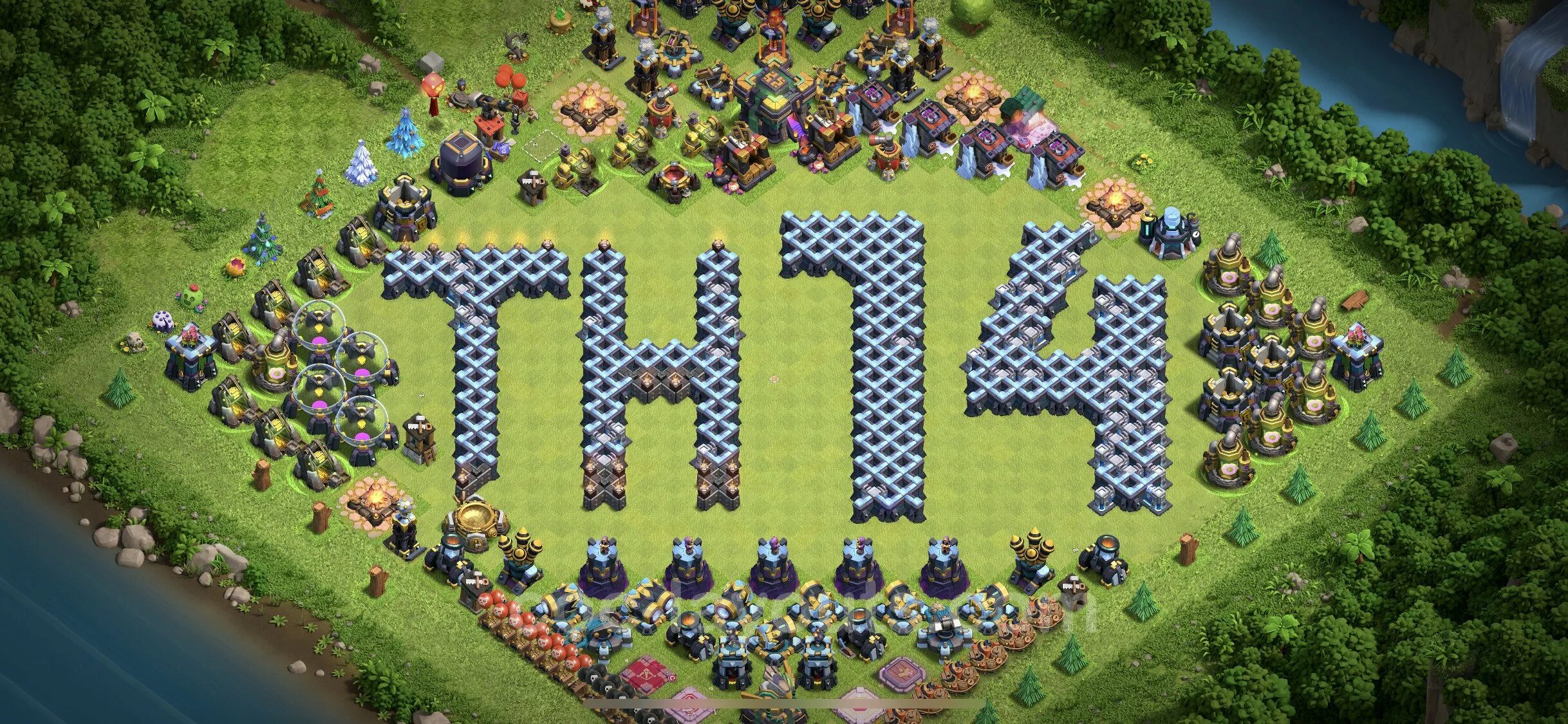 Clash of clans 14. 14 ТХ В Clash of Clans. Клэш оф кланс 14 ратуша. База тх14 расстановка. Расстановка 14 ТХ.