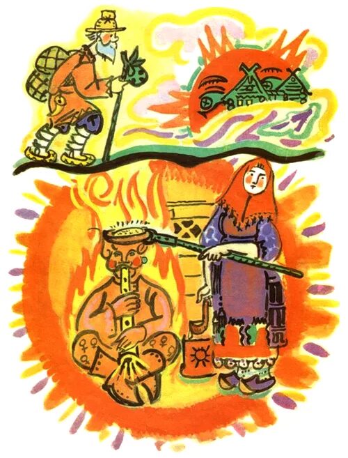 мультфильм ворон воронович. солнце, месяц и ворон воронович. иллюстрация к сказке солнце месяц и ворон воронович. солнце месяц и ворон. рисунок к сказке солнце месяц и ворон воронович.