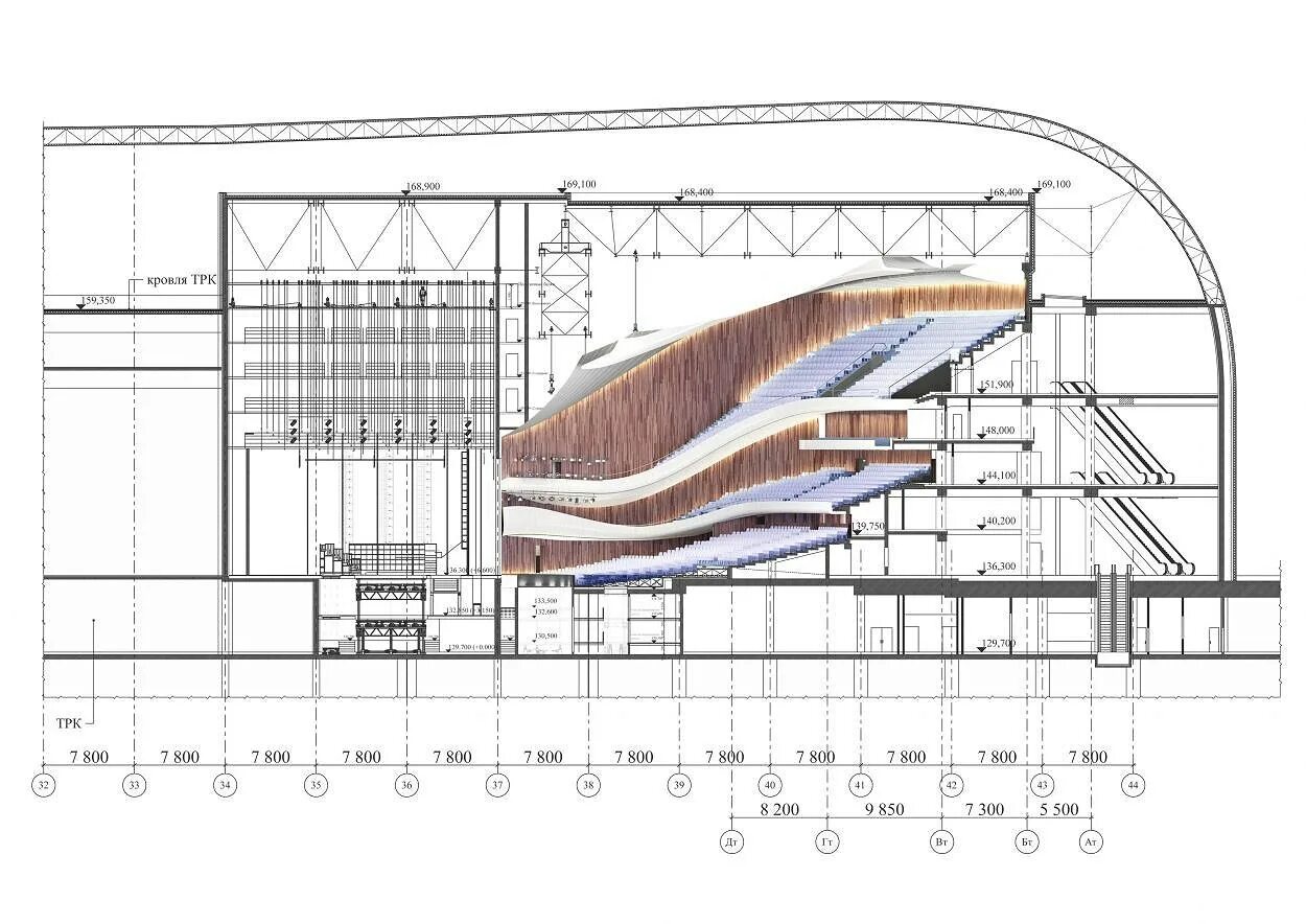 Киноконцертный зал Москва Сити Архитектор. Разрез концертного зала чертежи. Нормы проектирования ступеней концертного зала. Проект киноконцертного зала разрез.