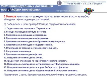 Герцена баллы
