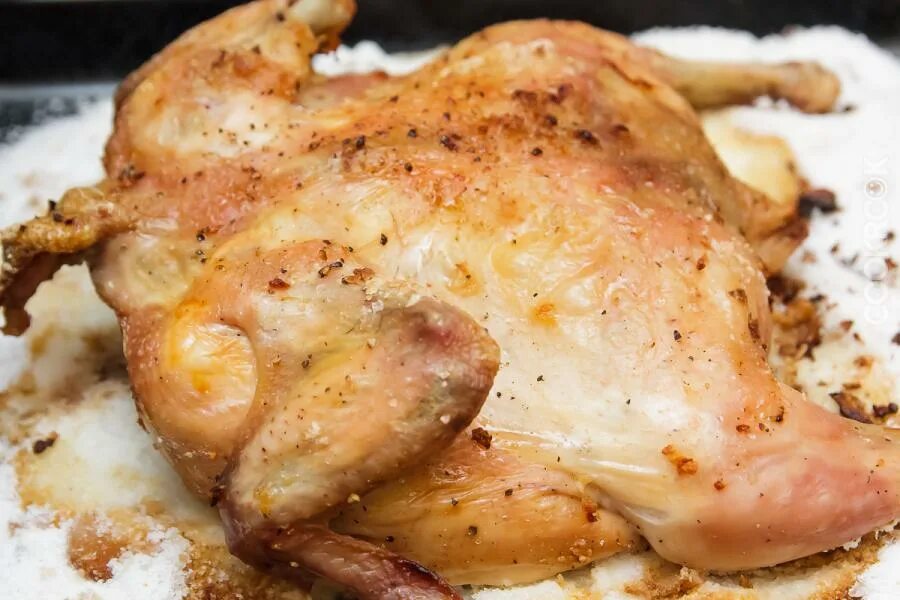 Сколько запекать курицу на соли. Курица запеченная на соли в духовке. курочка на соли в духовке.