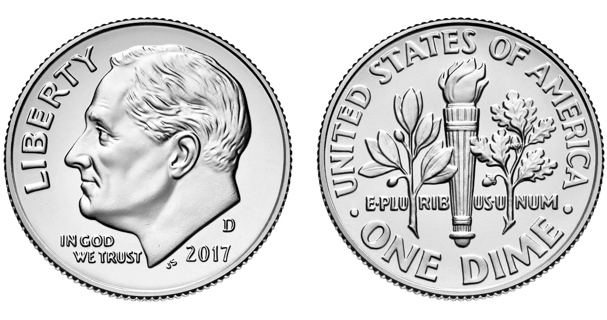 Монета США 10 10 центов (никель) - one Dime