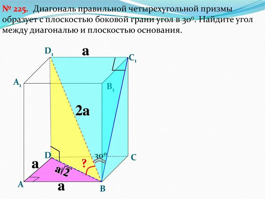 Правильная четырехугольная Призма диагональ Призмы. Диагональ боковой грани правильной четырехугольной Призмы. Боковые грани 4 угольной Призмы. Диагональ правильной четырехугольной Призмы равна.