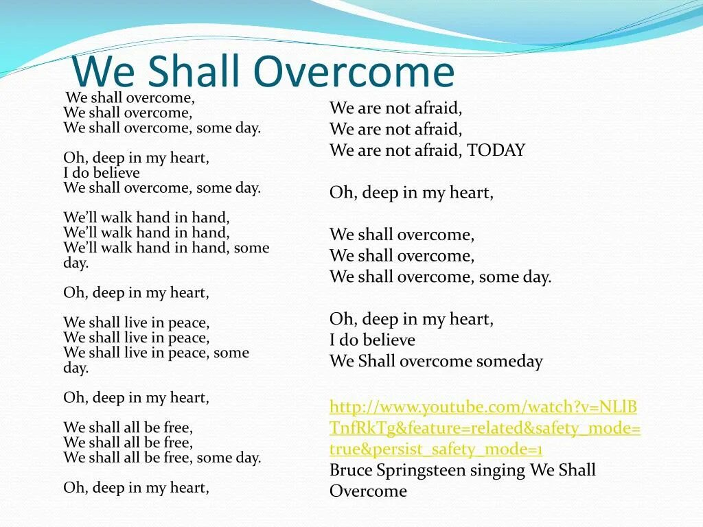 Перевод песни we can. We shall overcome. We shall overcome текст. Песня we shall overcome. We shall overcome перевод.