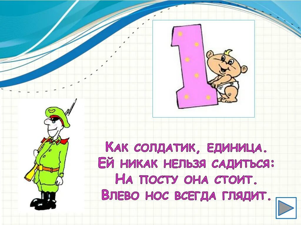 Kak 1. Как солдатик единица. Солдатик единица никак нельзя садиться на посту. Стихотворение про единицу. Как солдатик единица ей никак нельзя.