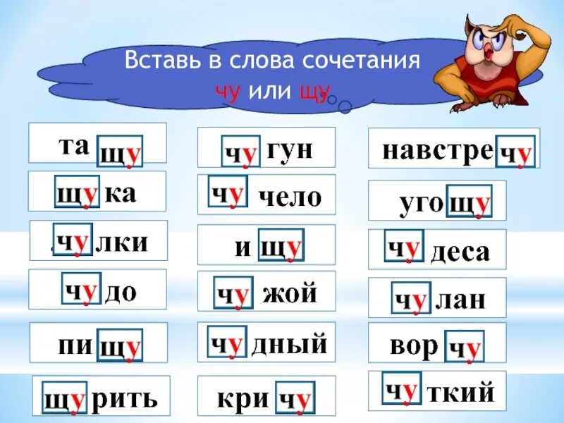 Слова с Чу ЩУ. Слова на букву Чу ЩУ. Сочетания Чу ЩУ. Сочетание ща ЩУ.