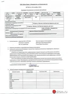 Заключение о состоянии автомобиля