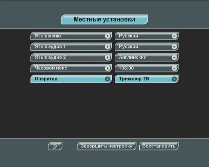 Как настроить рен тв на триколоре. Ресивер GS 8302 меню. Настройка Триколор ТВ. Меню Триколор ТВ. Каакнастроит Триколор.