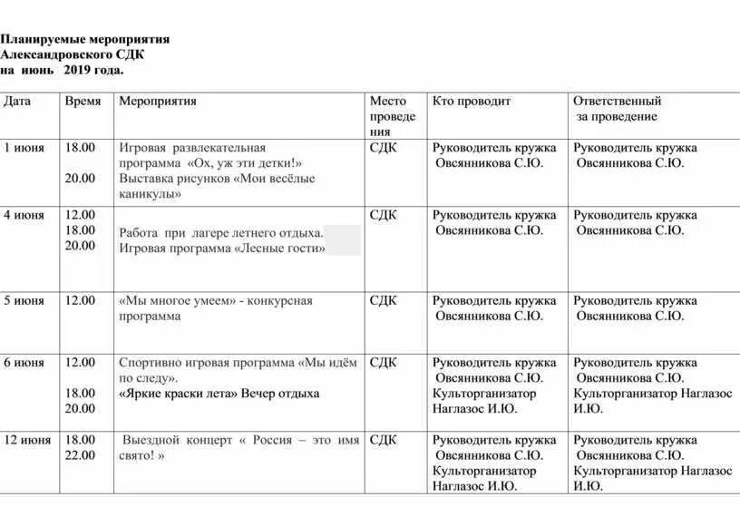 Программа 10 октября
