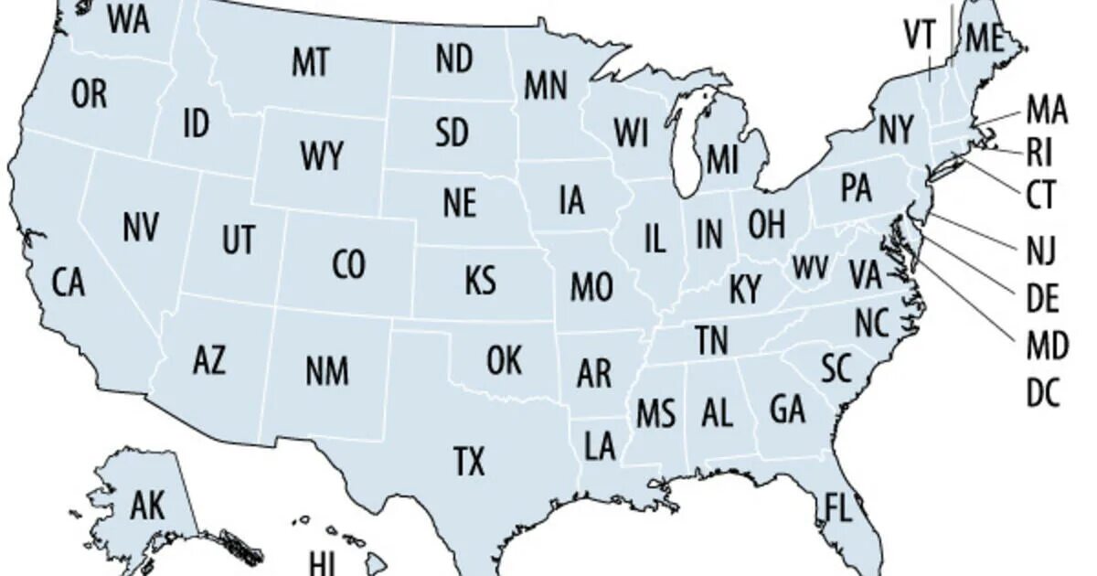 Abbreviation of States. USA Map abbreviation. Us States abbreviations. Abbreviations of the States of America.